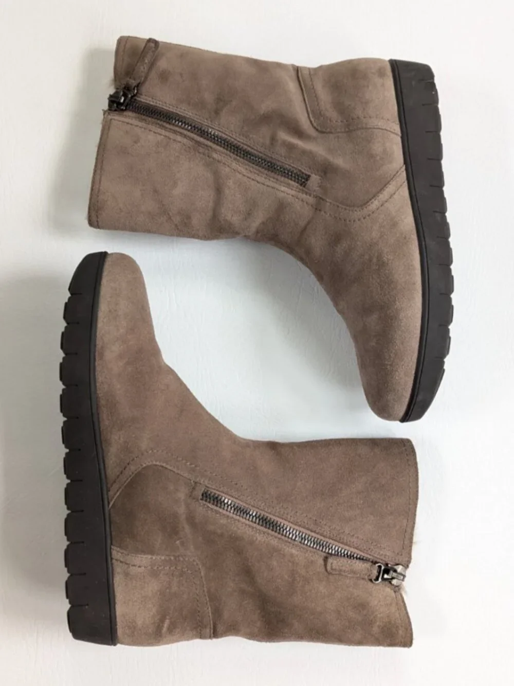 Aquatalia Wanita Waterproof Suede Boots Women's Size 8 Faux Fur Lining